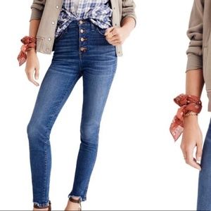 Madewell 10" High-Rise Skinny Jeans Chewed Hem Ed